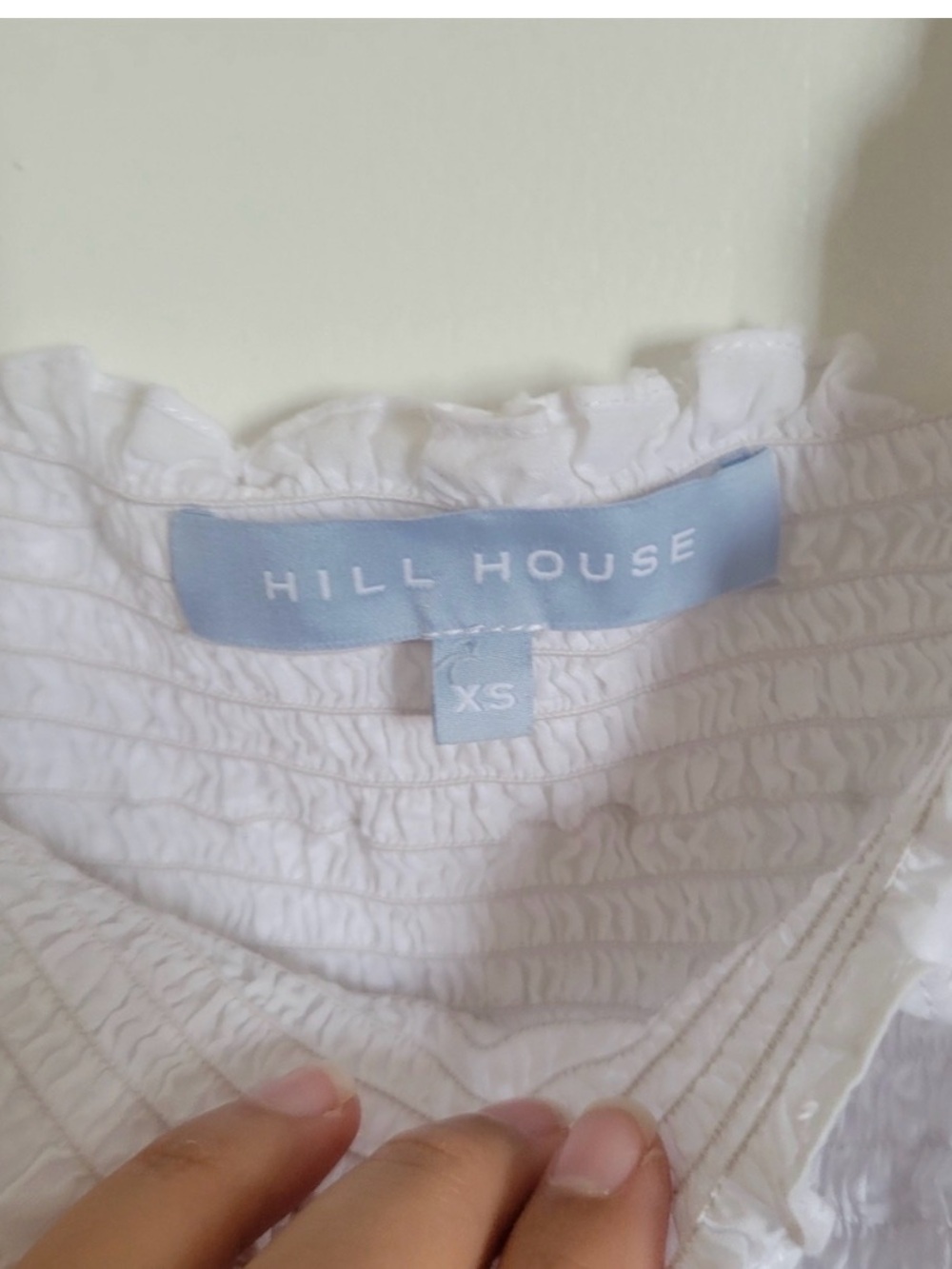Hill House Athena Nap Mini Dress Swiss Dot White Sheer Puff Short Sleeve